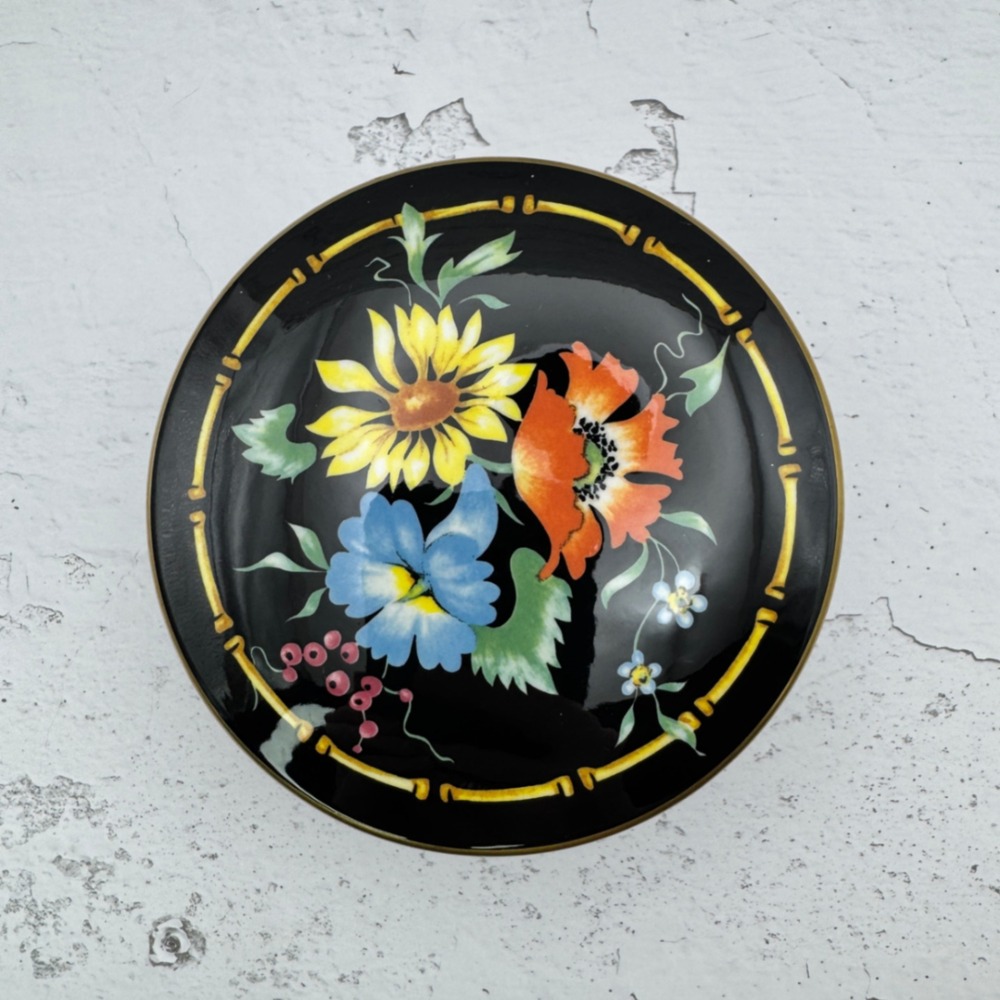 Villeroy & Boch Xenia Black Floral Trinket Box Vitro-Porcelaine Luxembourg - Picture 3 of 8